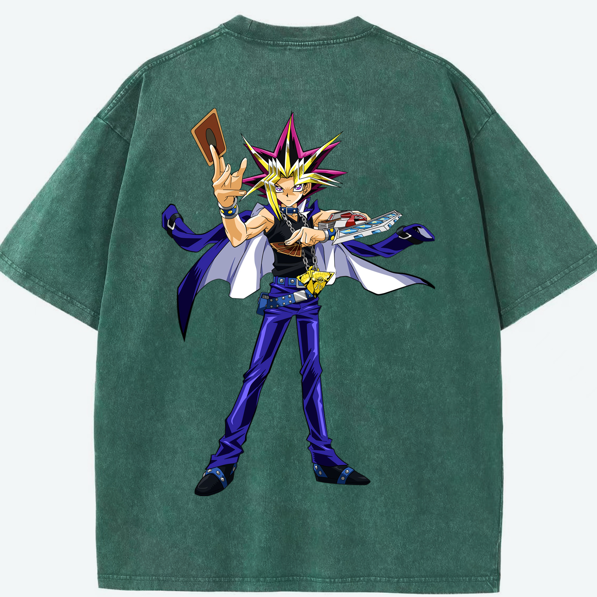 （画像用） 遊☆戯☆王 Yu-Gi-Oh! 綿100% ヴィンテージ風 半袖Tシャツ（背面プリント）